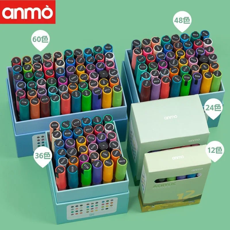 Plumones Colores Posca Acrylic Marker Pen Set 12/24/36/48/60 Waterproof Stationery Children DIY Ceramic Metal Strong Coverage