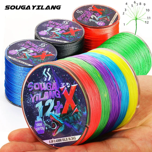 Sougayilang 12 Strand Braided Fishing Line 100m 300m Multifilament