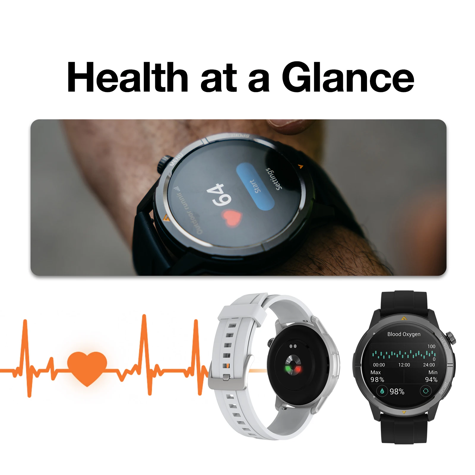 [World Premiere] AGM L1 Smartwatch 1ATM Waterproof 1.43"AMOLED Display Heart Rate Blood Oxygen GPS Compass Bluetooth Call 4