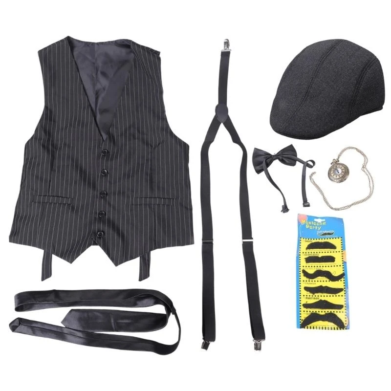 39BD 1920s Mens Costume,Roaring 20s Costumes Accessories Halloween Cosplay Costume - 2