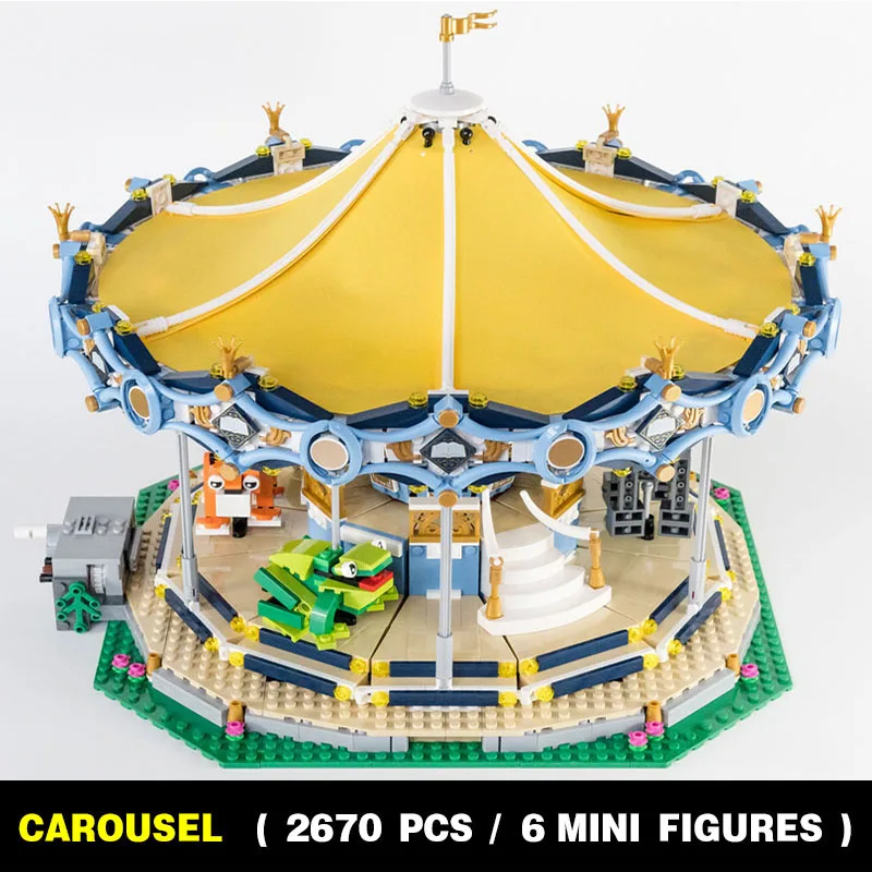 

2670 PCS Children Fairground Grand Carousel Building Blocks Bricks Kids Birthday Christmas Gift Toy Compatible 10257 15036