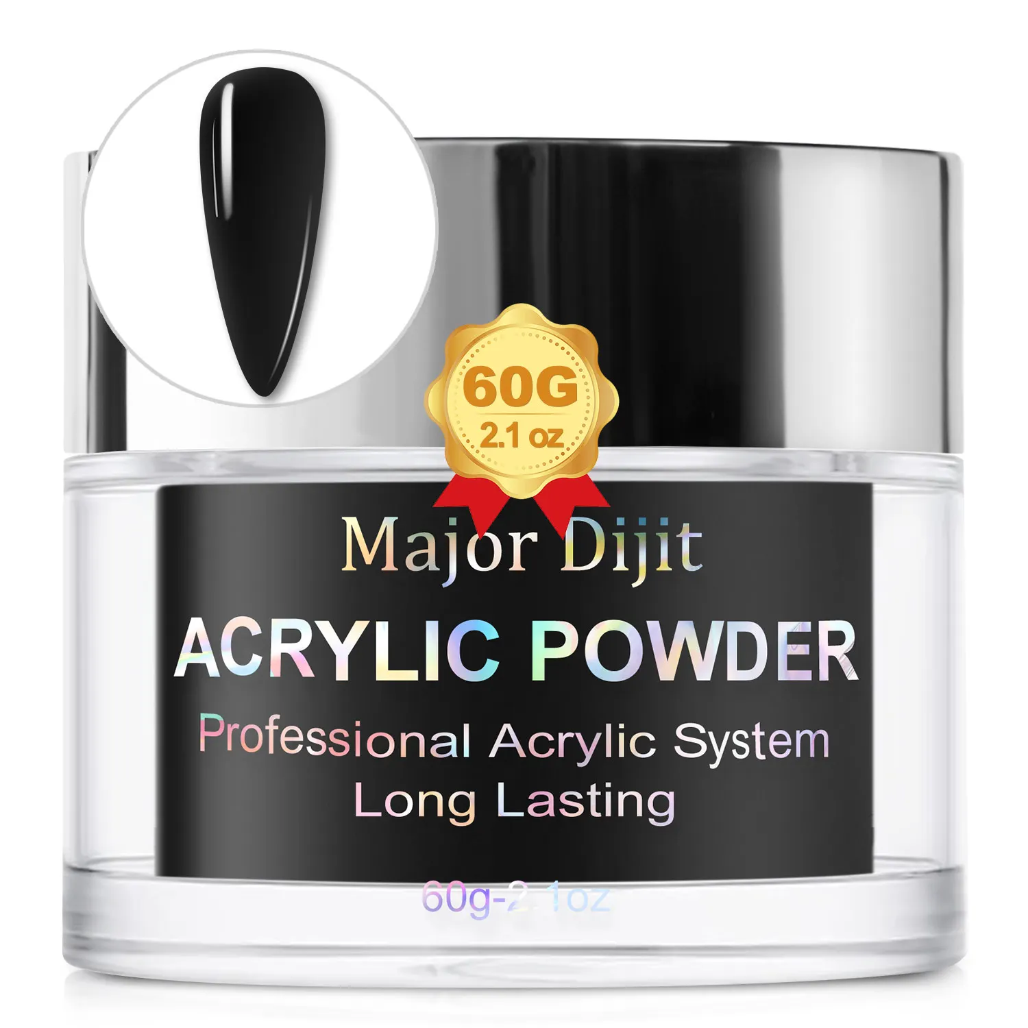 60g Black Acrylic Nail Powder Liquid Crystal Powder For Nail