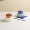 Colored Glass Storage Jar with Lid Dressing Table Desktop Storage Jars Ring Jewelry Box Round Cosmetic Jar Candy Pots Aroma Can 1