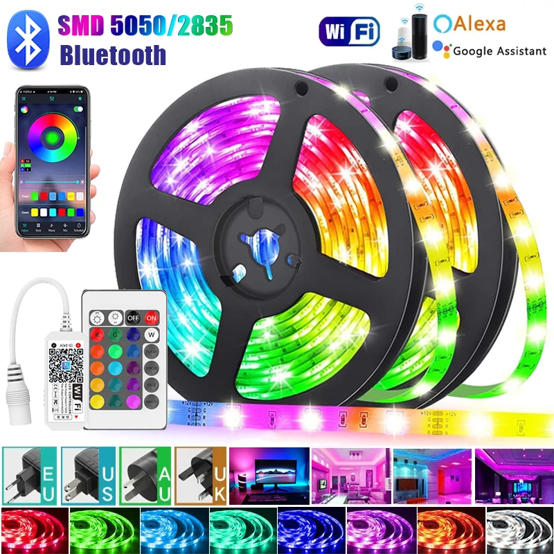 

LED Strips Lights WiFi 5M-30M RGB 5050 2835 Waterproof Led Flexible Ribbon Lamp Phone APP Control for Home Room Party Decoration