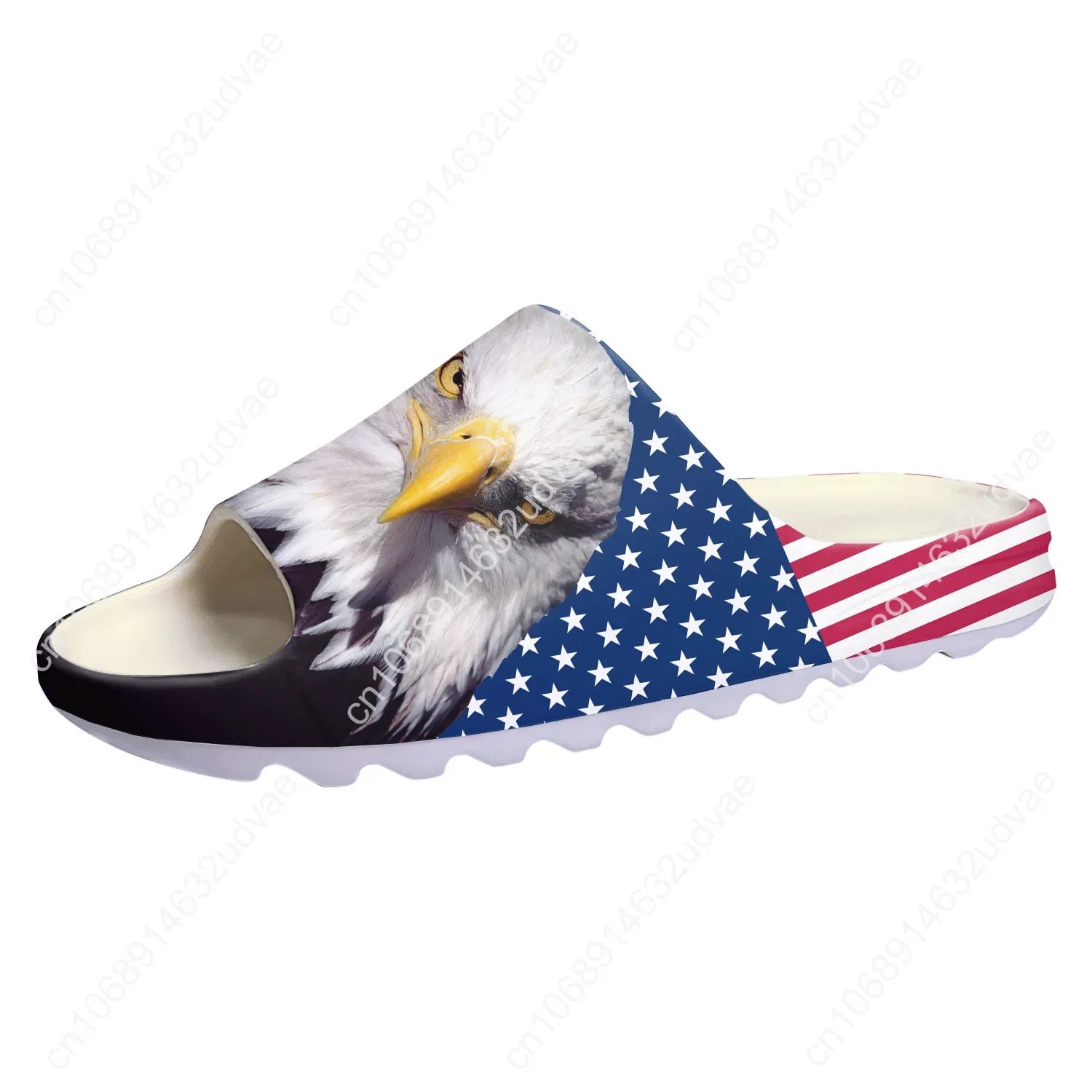 USA Flag America Red Blue White Art Soft Sole Sllipers Home Clogs Customized Water Shoes Men Women Teenager Step On Shit Sandals