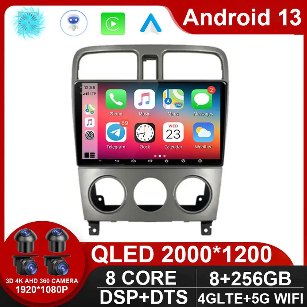 

Android 13 For Subaru Forester SG 2004 - 2008 Car Radio Stereo Multimedia Player Autostereo Carplay DSP GPS WIFI 2K QLED No DVD