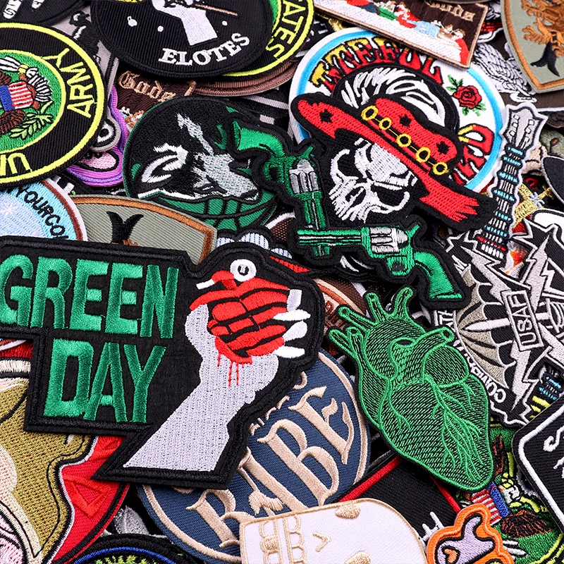Mixed punk skull embroidered patches – 10 to 50pcs iron-on appliques for jackets, bags & edgy clothing