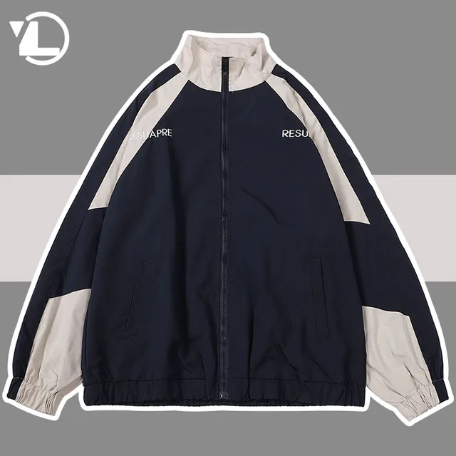 남성 힙합 대표팀 재킷, 하이 스트리트 패치워크 컬러 블록 바람막이 코트, 여성 얇은 패션 대학 재킷, 봄 가을