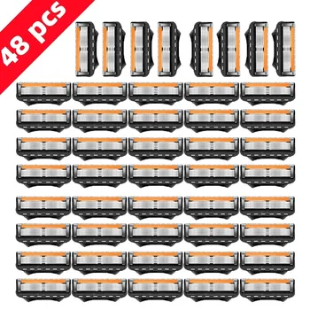 Rasoio da barba Lama a 5 strati Rasoio per uomo Rasoio manuale Lama di rasoio Kit Supporto Maniglia da barba Viso Capelli Rimuovi Barba Compatibile 1