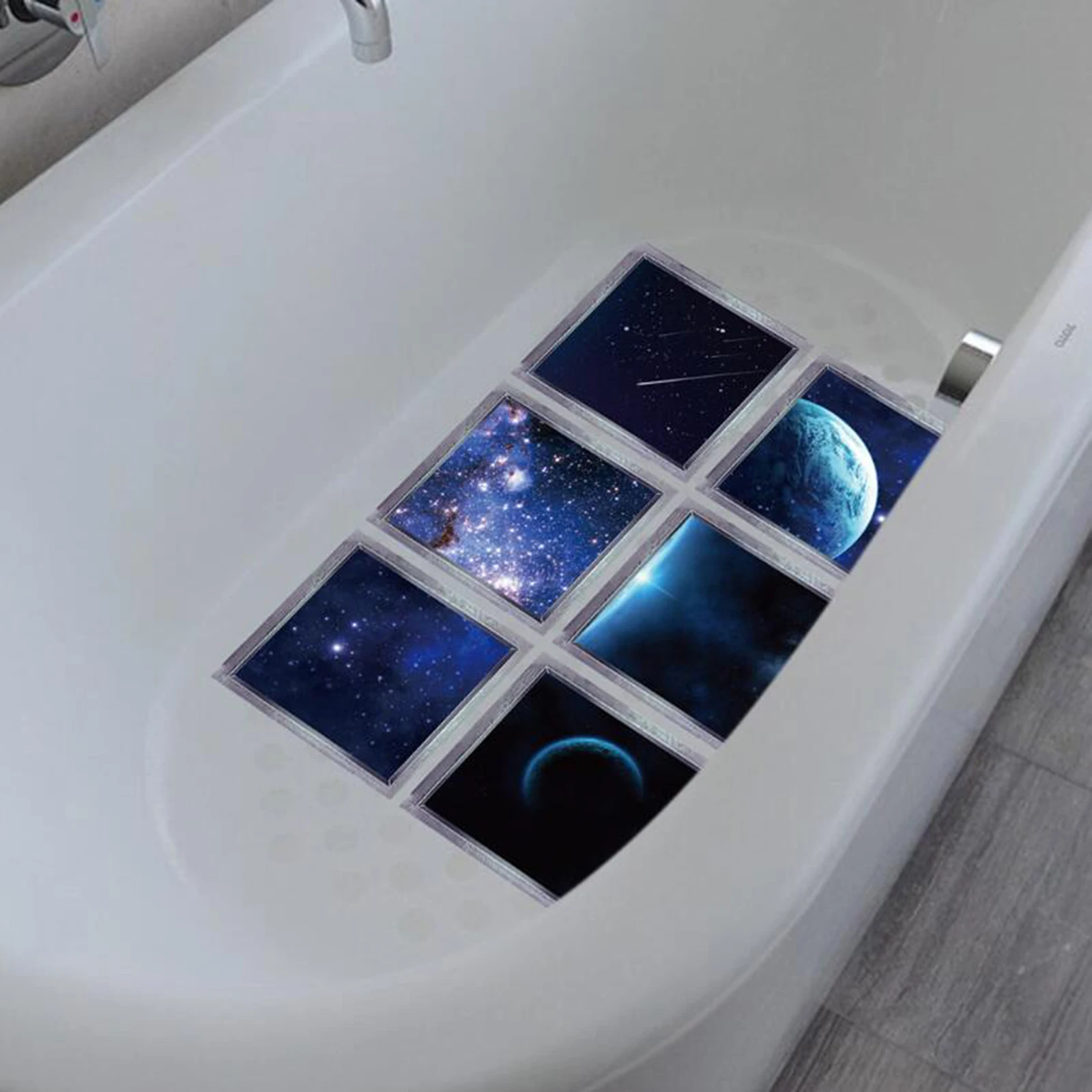 6Pcs/Set 3D Anti-slip Bath Tub Tattoos Bathtub Stickers Tub Decals Appliques PVC DIY AntiSlip Shower Bath Decal Stickers