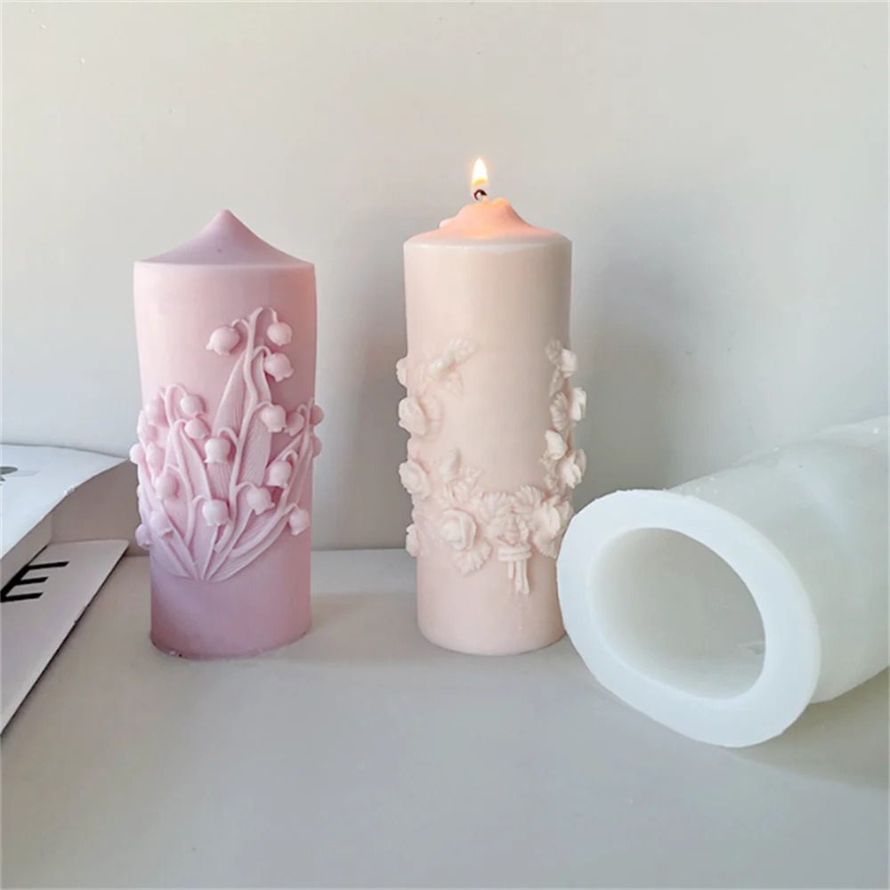 Silicone Molds Cylinder Candles  Silicone Molds Handmade Candles - Candle  Silicone - Aliexpress