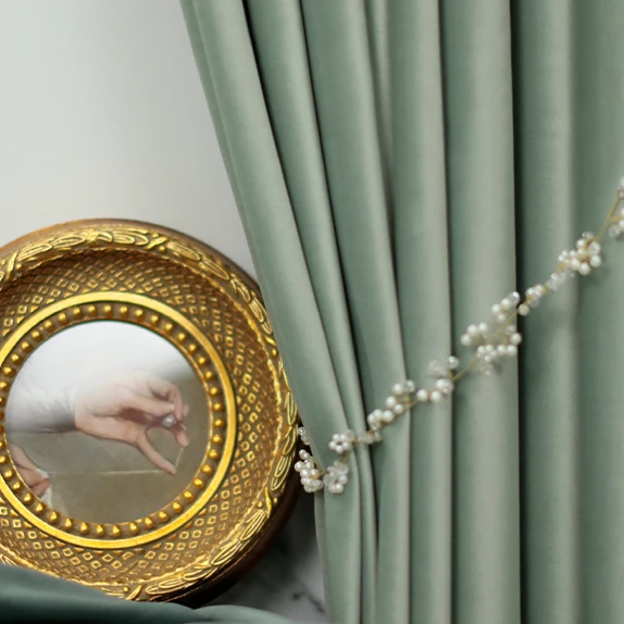 

Nordic Curtains for Living Dining Room Bedroom Modern Blackout Luxury Custom Velvet Purple Flannel Door Window Curtain Decor