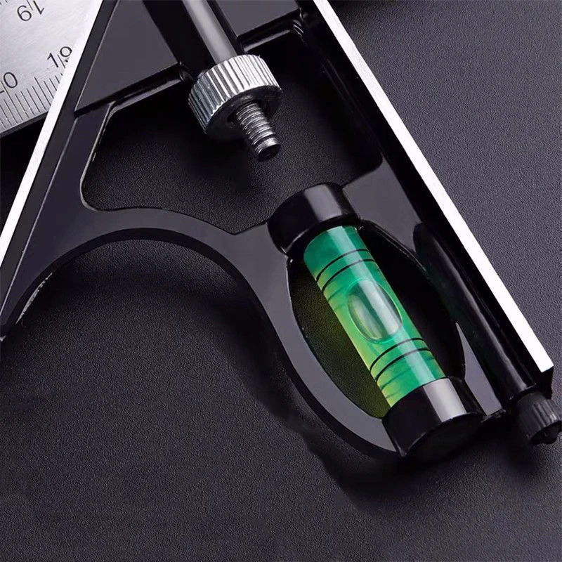 Angle Square Measuring Tools Set Precise Stainless Steel Aluminium Durable Adjustable Combination Spirit Level 12" 300mm