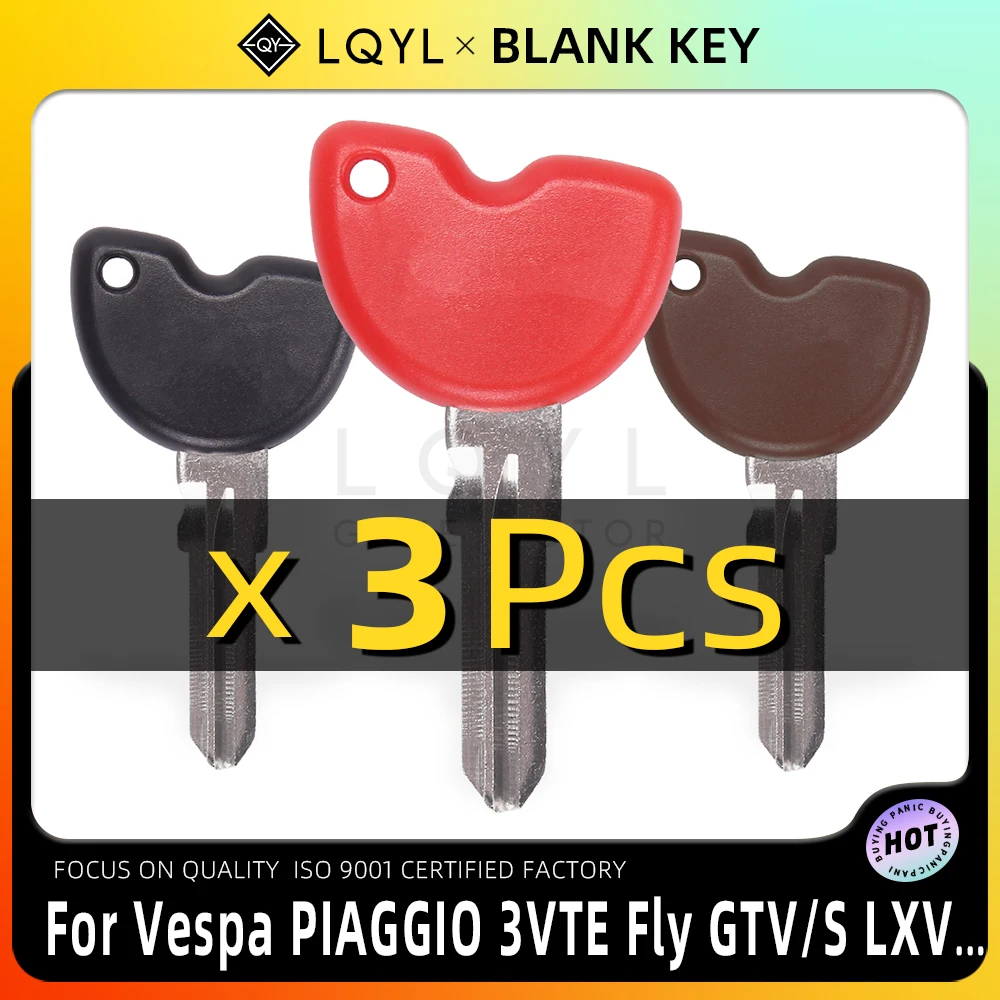 3Pcs Motorcycle Key Uncut Blank Replacement Keys For Vespa Piaggio 3VTE 125 250 300 GTV VESPA LXV150 GTV250 GTS GTS250 GTS300 6pcs motorcycle key uncut blank replacement keys for vespa piaggio 3vte gtv gts 125 250 300 gilera nexus 500 mp3 250 beverly 350