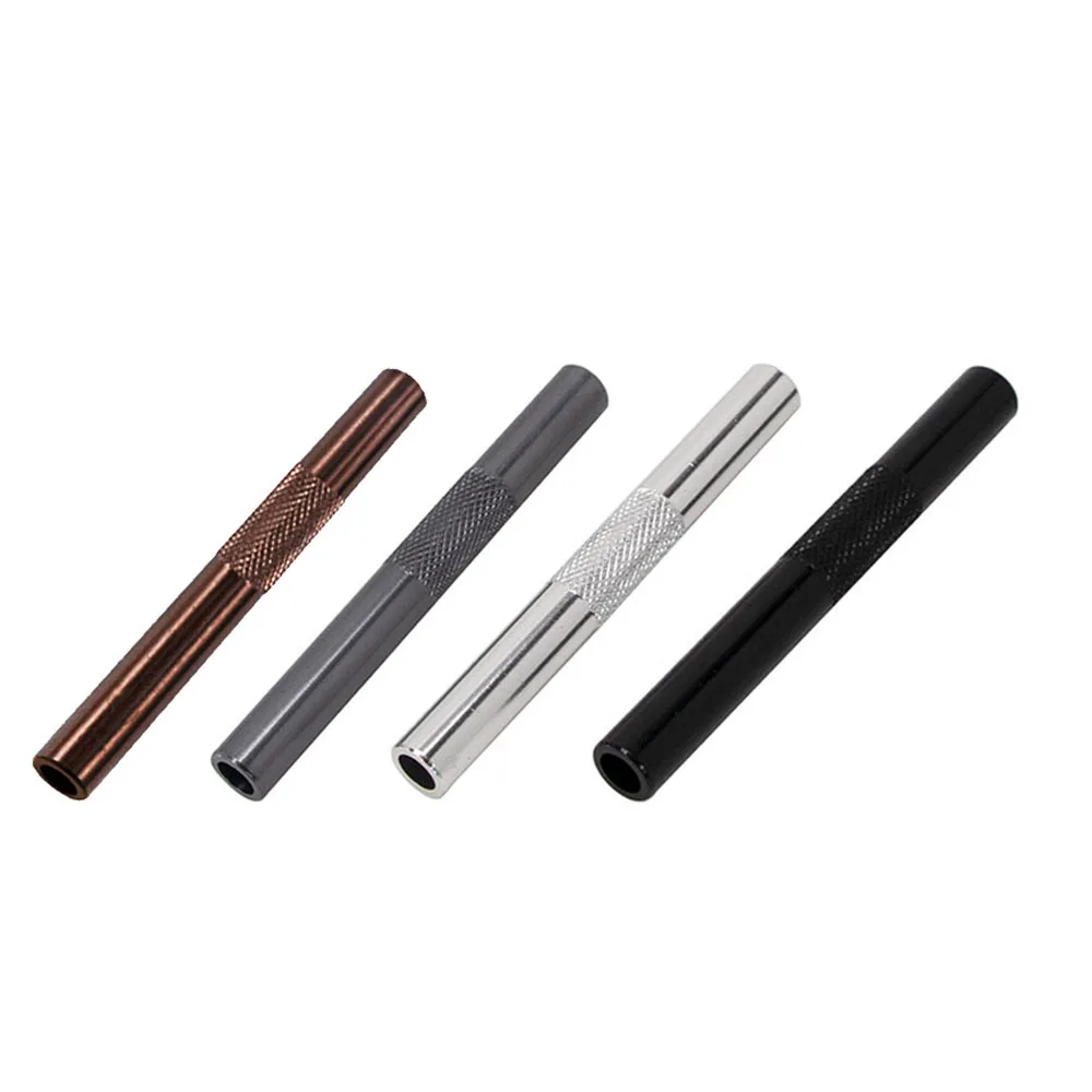 5pcs Aluminium Alloy Tube With 1pcs Cleaning Brushes High Quality Metal Straw Cool Gadget for Men 3