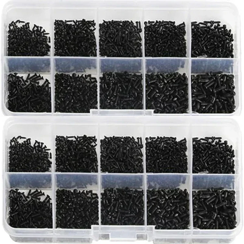 

1000pcs Self Tapping Screws PA M1 M2 M1.4 M1.7 Small Phillips Pan Head Laptop Screws computer screw Black