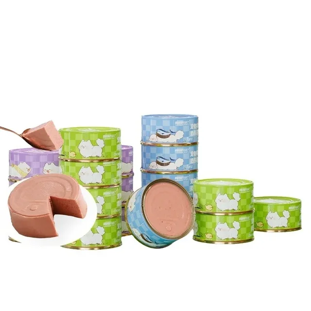 Cat Food Canned Pet Cat Snacks Fresh Meat Wet Food for Adult Cats and Kittens Nutritional Supplement Weight Gain Meat Puree