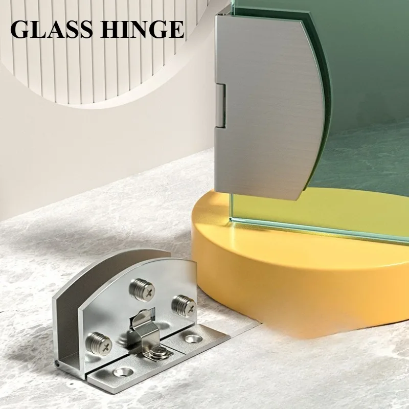 2 Pcs Cake Cabinet Glass Hinge Punch-free Wine Cabinet Glass Hinge Furniture Hardware Accessories stainless steel hinges door hinges
