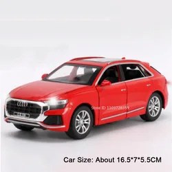 Premium Alloy Diecast Miniature Toy Car with Sound and Light Features (Q8 Red)