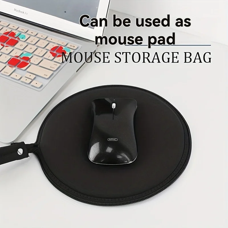 Portable Digital Storage Bag with Mouse Pad & Headphone Pouch -Multifunctional Organizer for Travel, Data Cables,and Accessories