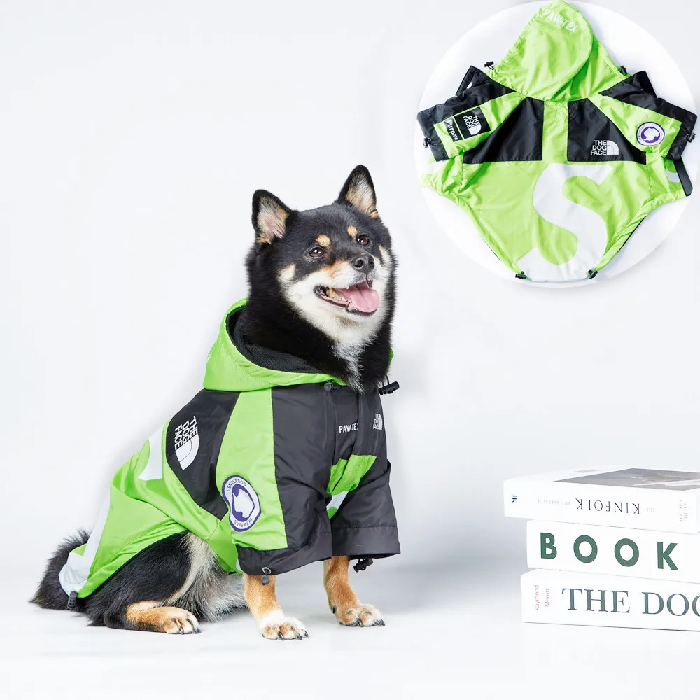 

Dog Raincoat Dog Face Jacket Clothes For Pet Puppy Weatherproof Hoodies Rain Coats For Large Medium Small Dogs