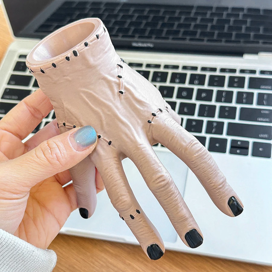 1pc Horror Finger Pen Holder, Halloween Decor, Man Hand Stationery Storage Box, Office Creative Brush Pot, Home Decoration 3