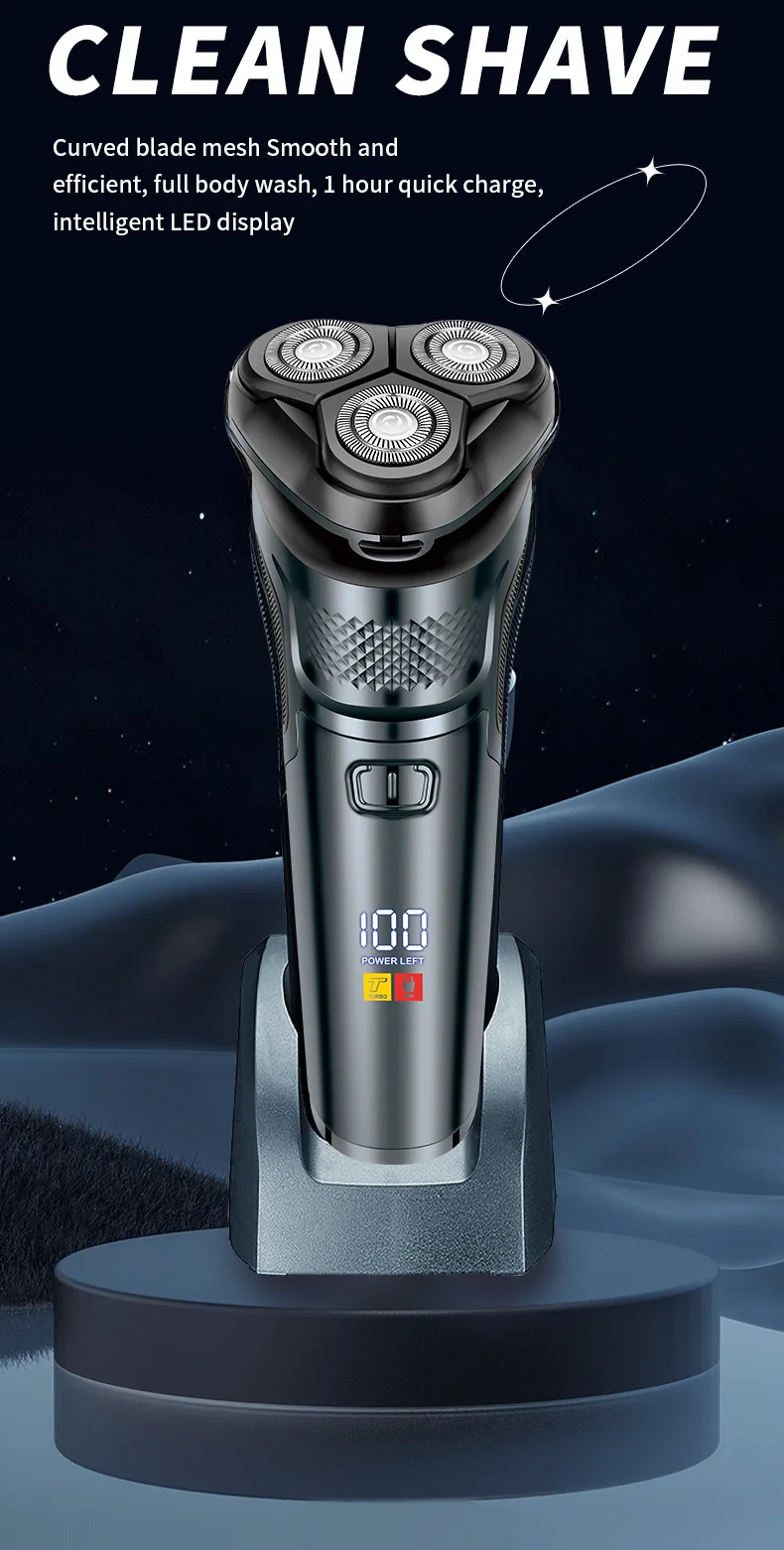 Electric Shaver For Men 3d Flexible Heads Rechargeable Trimmer_voghion.com