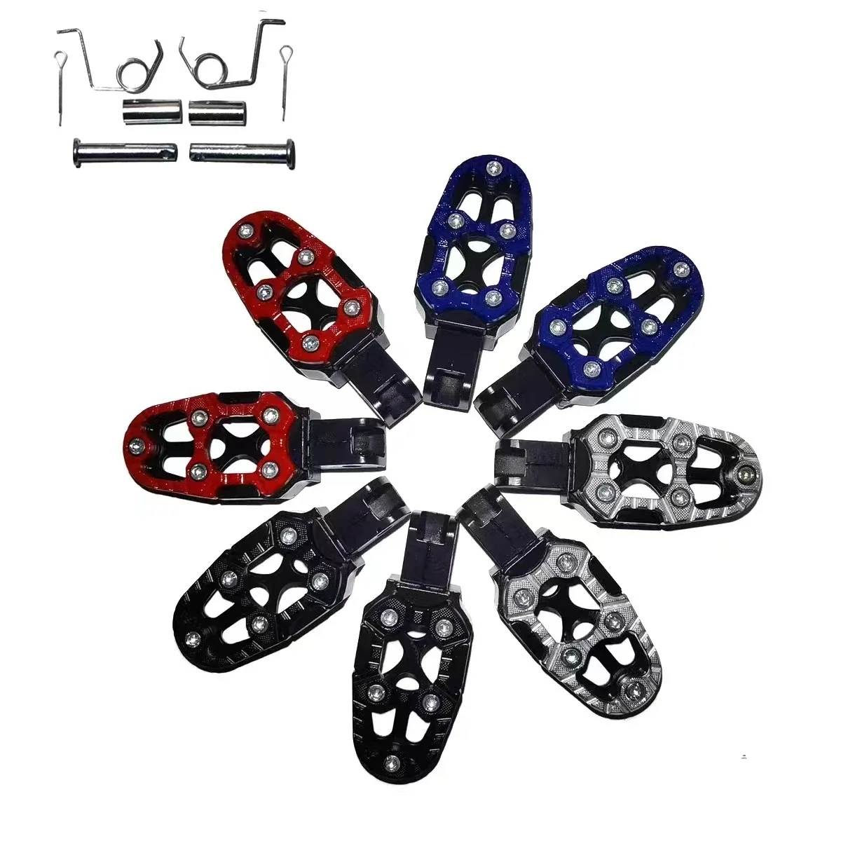 Universal Aluminum Alloy Foot Pedals Angle Adjustable Motorcycle Scooter ATV E-Bike Foot Rests Pegs motorcycle footrests motorcycle foot pedals