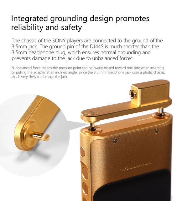 DD ddHiFi DJ44S M1 Ground Pin Adatper, Designed Exclusively