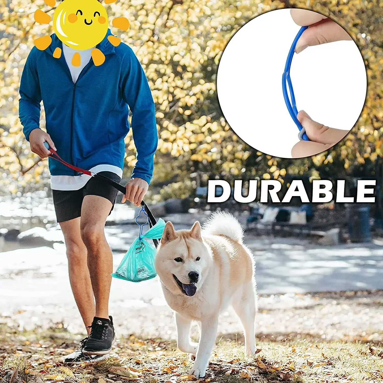 Hands-Free dog poop bags dispenser holder for leash pet waste bags carrier dog walking accessories cleaning supplies