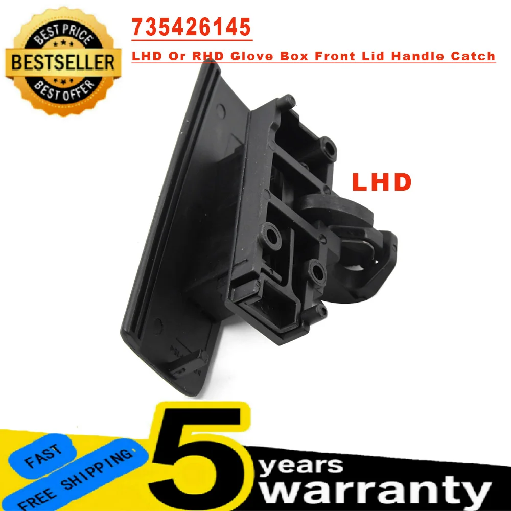 BlackLHDOrRHDCarGloveBoxFrontLidHandleCatchForFiatGrande