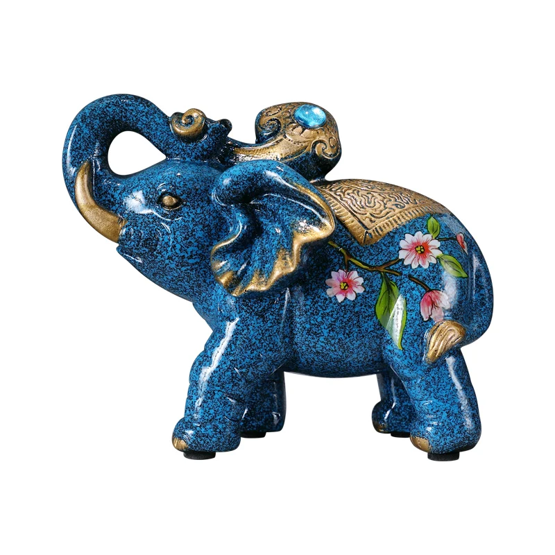 

Creative Lucky Elephant Statue Elephant Figurines Resin Office Miniatures Home Decoration Accessories,Table Desktop Ornament