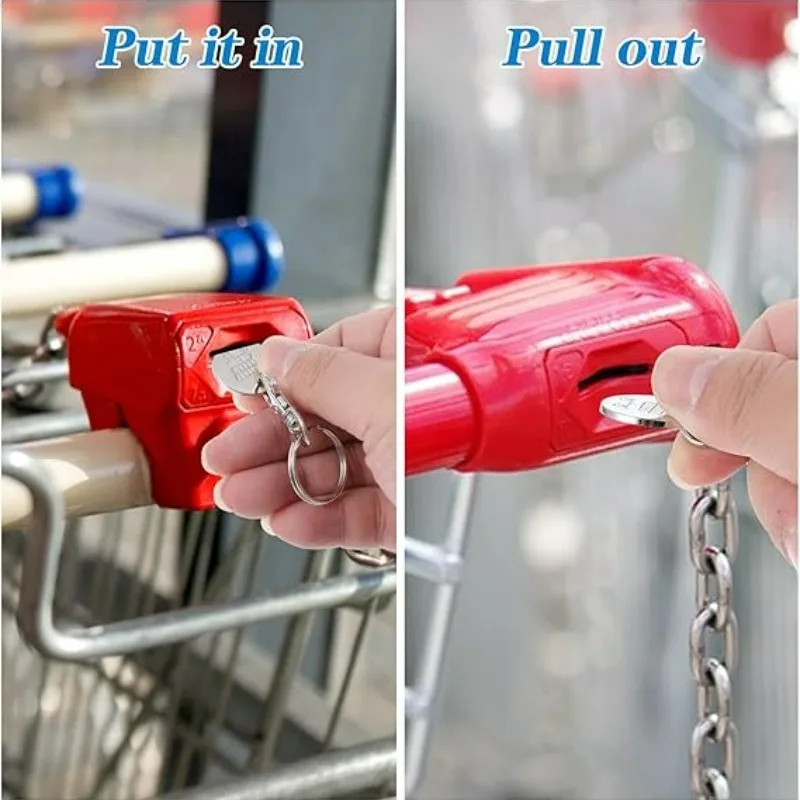 Key Rings 1/6Pcs Trolley Tokens Keychains Universal Small Metal Stainless Steel Portable Shopping Cart Tokens Key Ring Ornament Decoration
