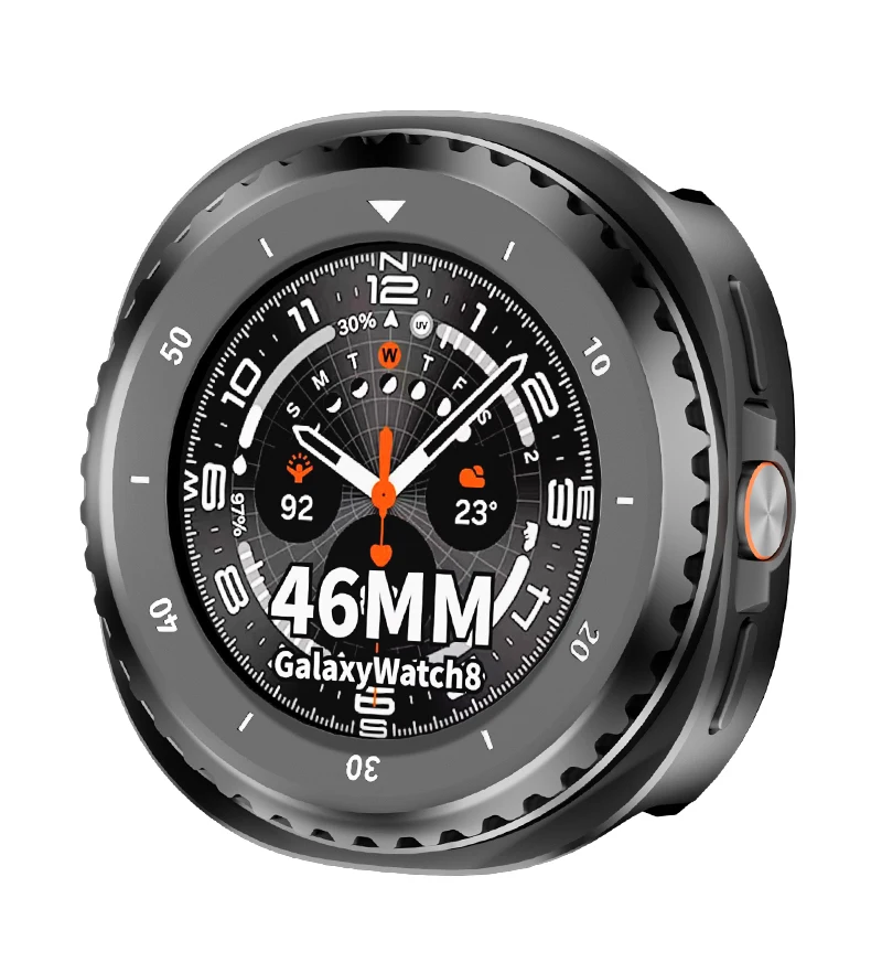 Premium Alloy Protective Cover for Galaxy Watch 8 Classic - Scratch-Resistant Hard Frame with Time Scale
