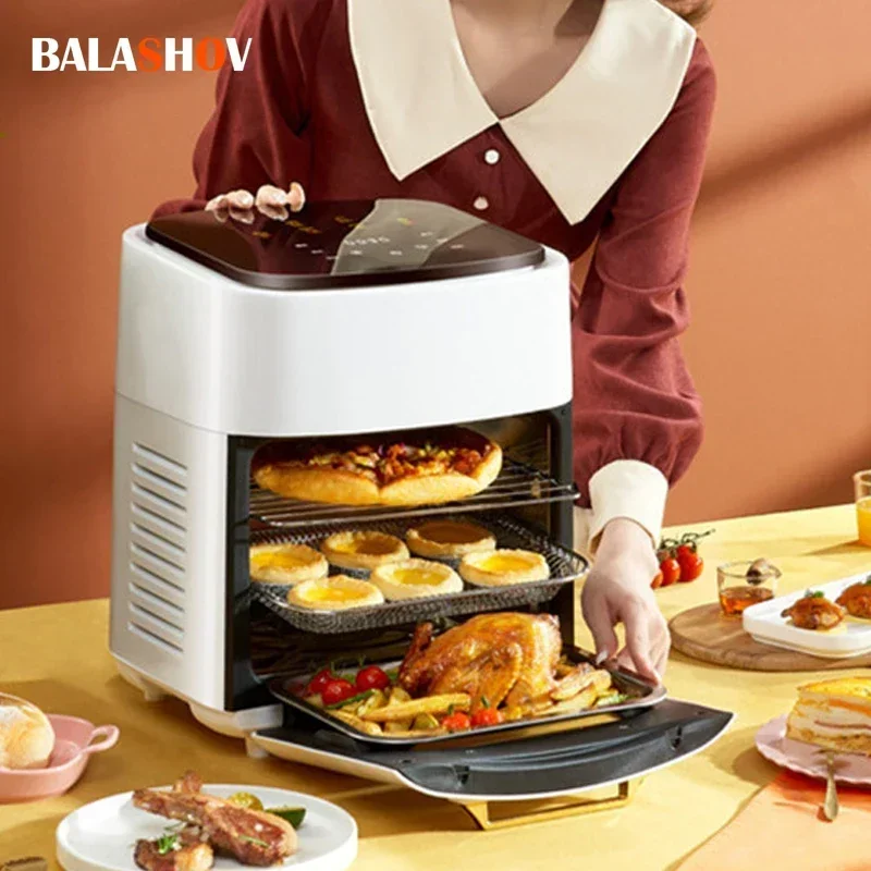 15L Large Stainless Steel Multifunction Digital Air Fryer Without Oil Electric Oven, Dehydrator, Oven Touch Screen Presets Roast 5l multifunction restaurant compact touch screen display airfryers electric air fryer without oil