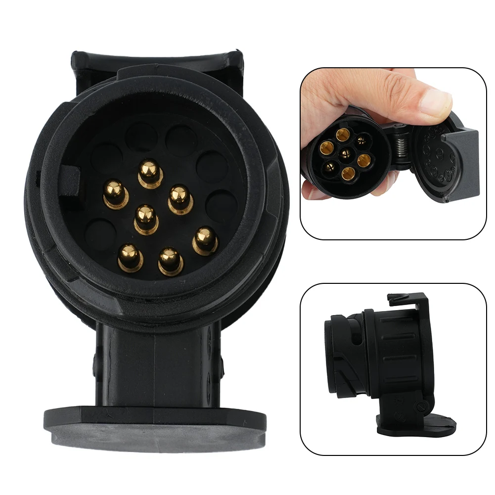 Trailer Plug Adapter Towing Adapter Towing Adaptor 13-pole To 7-pin Hole European RV Tractor Power Plug Interface Modification Socket Adapter Weather Proof Sprung Locking Flap