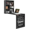 Space Saving Computer Desk with Storage Area Multi-Function Folding Wall Table Wall Mounted Desk with Chalkboard for Home Office 1