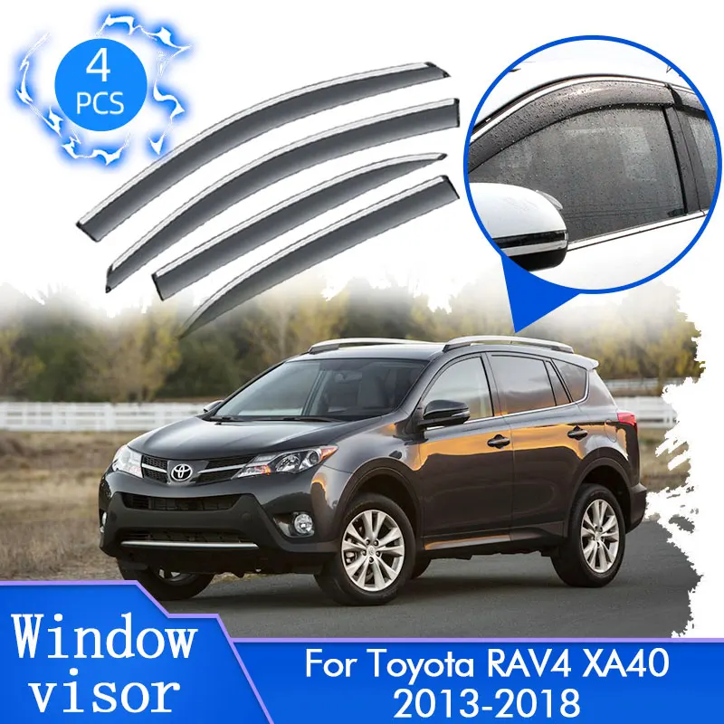 

For Toyota RAV4 XA40 2013 2014 2015 2016 2017 2018 Door Side Rain Windows Visors Deflectors Awning Guards Cover Car Accessories