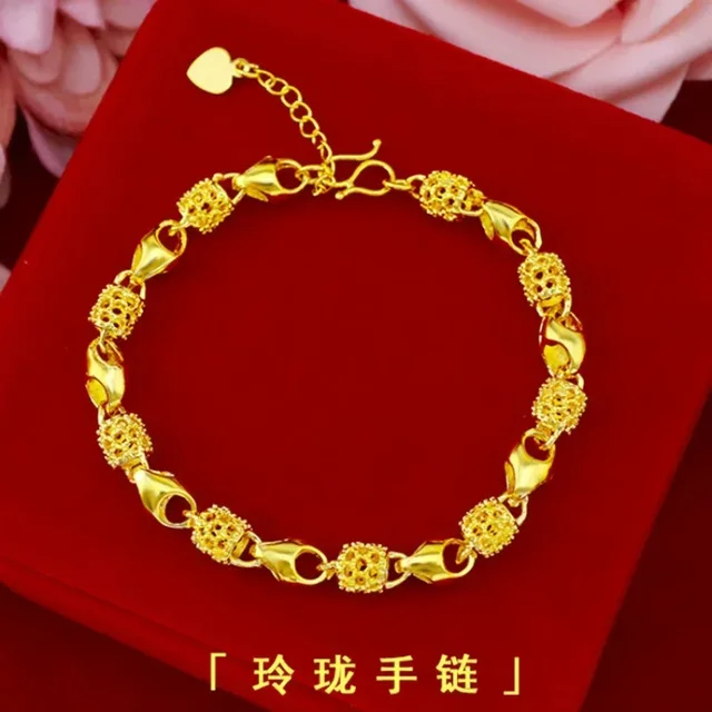 9999 gold bracelet women's 24k real gold bracelet bracelet bracelet gold bracelet female adjustable hundred with gifts 4