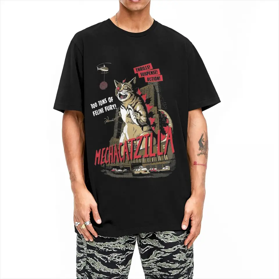 Mecha Catzilla V2 T Shirt horror movie Harajuku T-Shirts