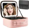 Smart LED Cosmetic Case with Mirror Cosmetic Bag Travel Makeup Bags for Women Fashion Portable Storage Bag Travel Makeup Bags 1