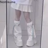 Japanese Harajuku Style Girls Sock Sweet White Print Leg Warmer Jk Casual All Match Socks Lolita Cute Foot Y2k Legwarmers