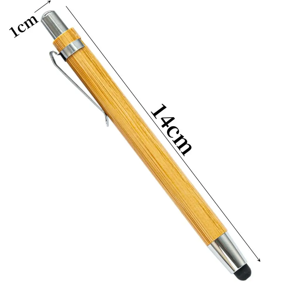 Eco-Friendly 2-in-1 Bamboo Ballpoint & Stylus Pen with Black Ink