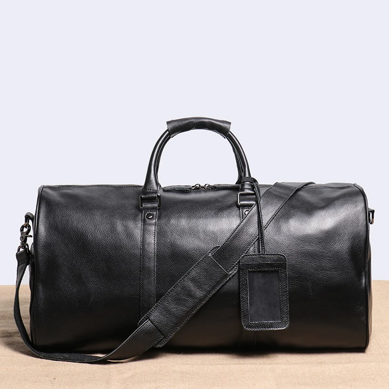 MensTravelBagGenuineLeatherCasualHandLuggageBagHighCapacity