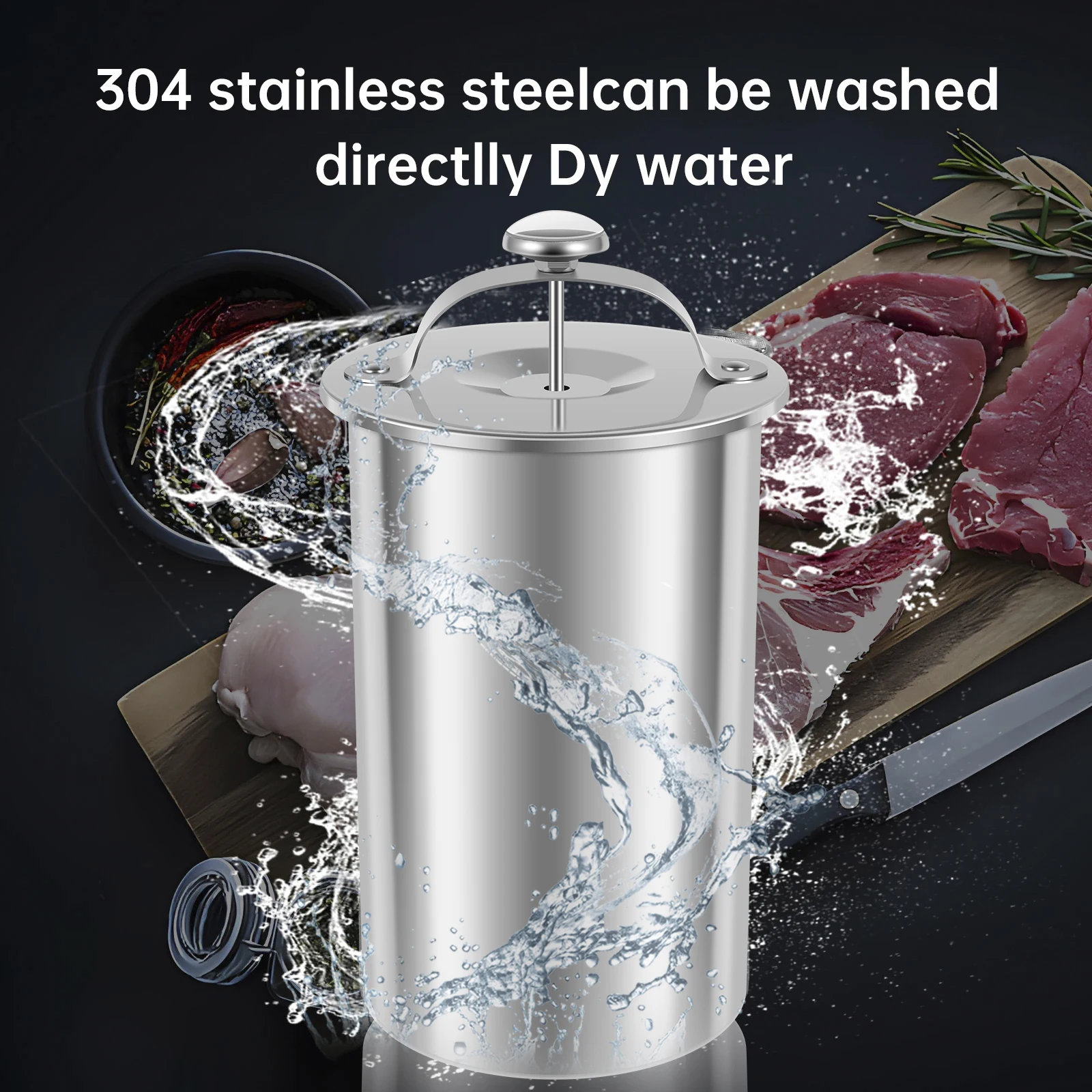 Meat Press Cooker 304 Stainless Steel Ham Press Maker Multifunctional Round Shape Homemade Deli Meat Press Marker Machine