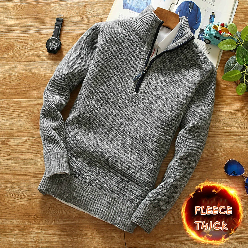 Men's Fleece Lined Sweater – Warm Winter Pullover