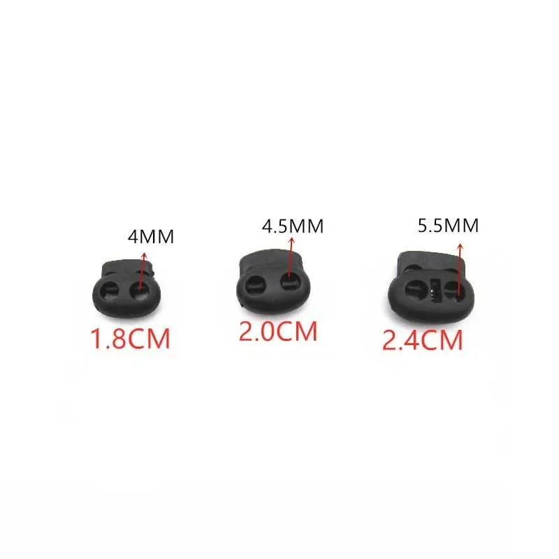 Twin Hole Plastic Stopper Cord Lock Bean Drawstring Toggle Clips 50Pcs 4mm-5.5mm for Apparel Shoelace Sportswear detachable stopper cord lock stopper cord stopper cord lock cord end lock
