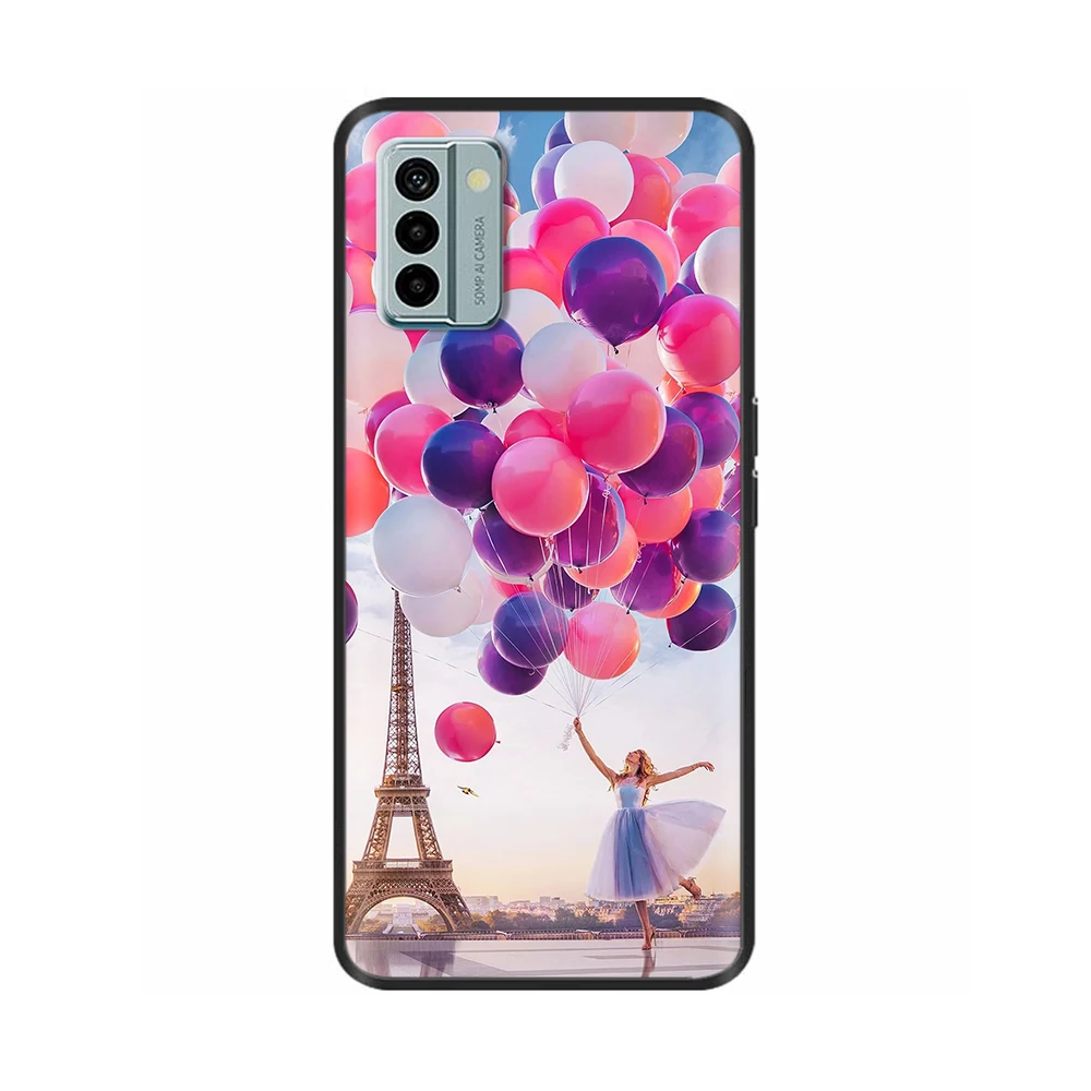Nokia G22 Cool Silicone TPU Protective Shell - Painted Soft Back Cover with Black Bumper