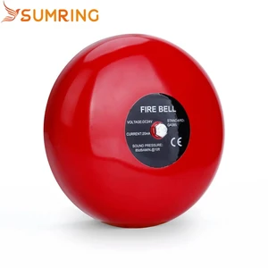 DC 24V GA385 96dB Conventional Type Indoor Siren Red Fire Alarm Bell 6 Inch Waterproof Aluminum Alloy Electric Fire Alarm Bell