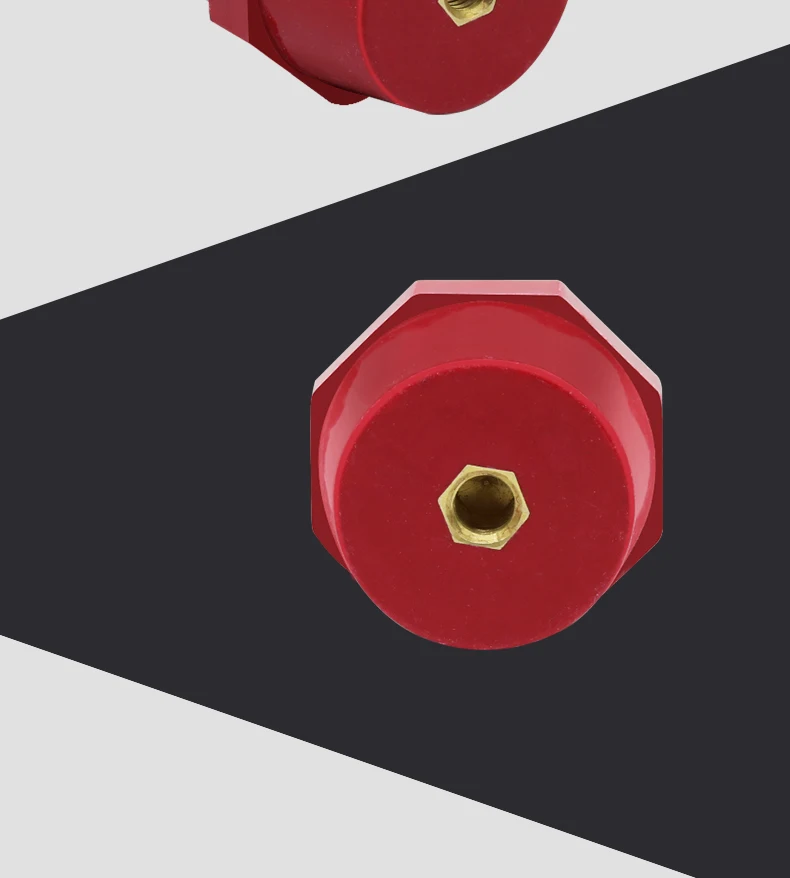 Red resin SM high and low voltage zero line row post insulator M6 / M8 high strength insulator 10pcs for distribution box voltage insulator
